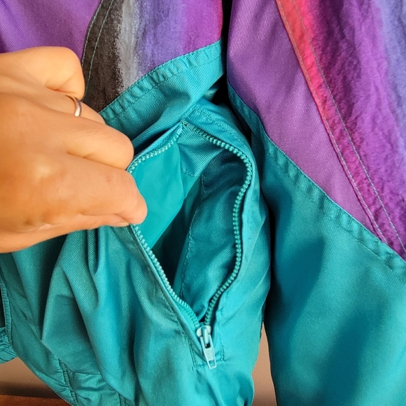 VTG RARE Challenger Women's Jacket Full Zip Size Large Snap buttons Multicolor - Picture 4 of 13